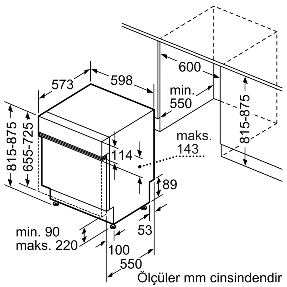 Serie 4 | Yarı Ankastre Bulaşık Makinesi 60 cm Paslanmaz çelik A+ 3 Çekmece - Image 4