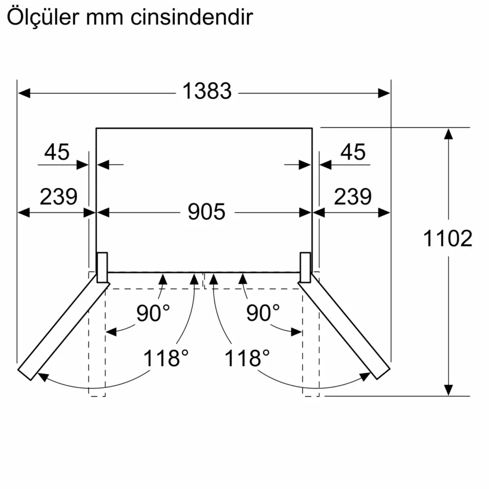 Serie | 4 Multi Door Kolay Temizlenebilir Inox 183 x 90.5 - Görsel 10